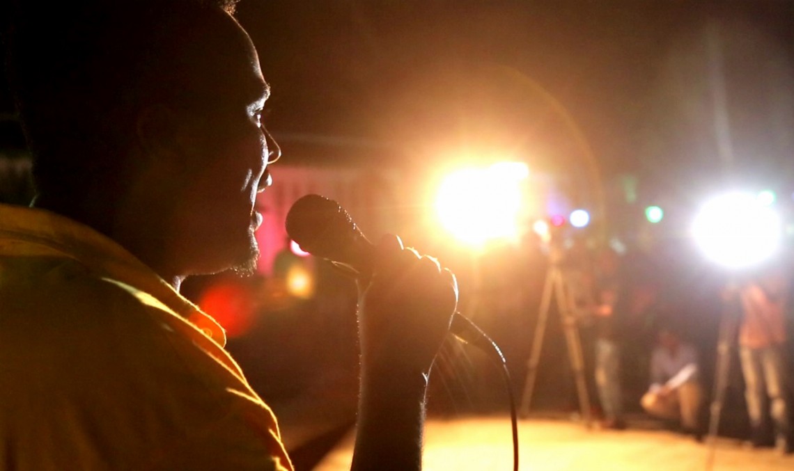Shiine Akhyaar leads Mogadishu Music Festival, Somalia, 2013. DJG.